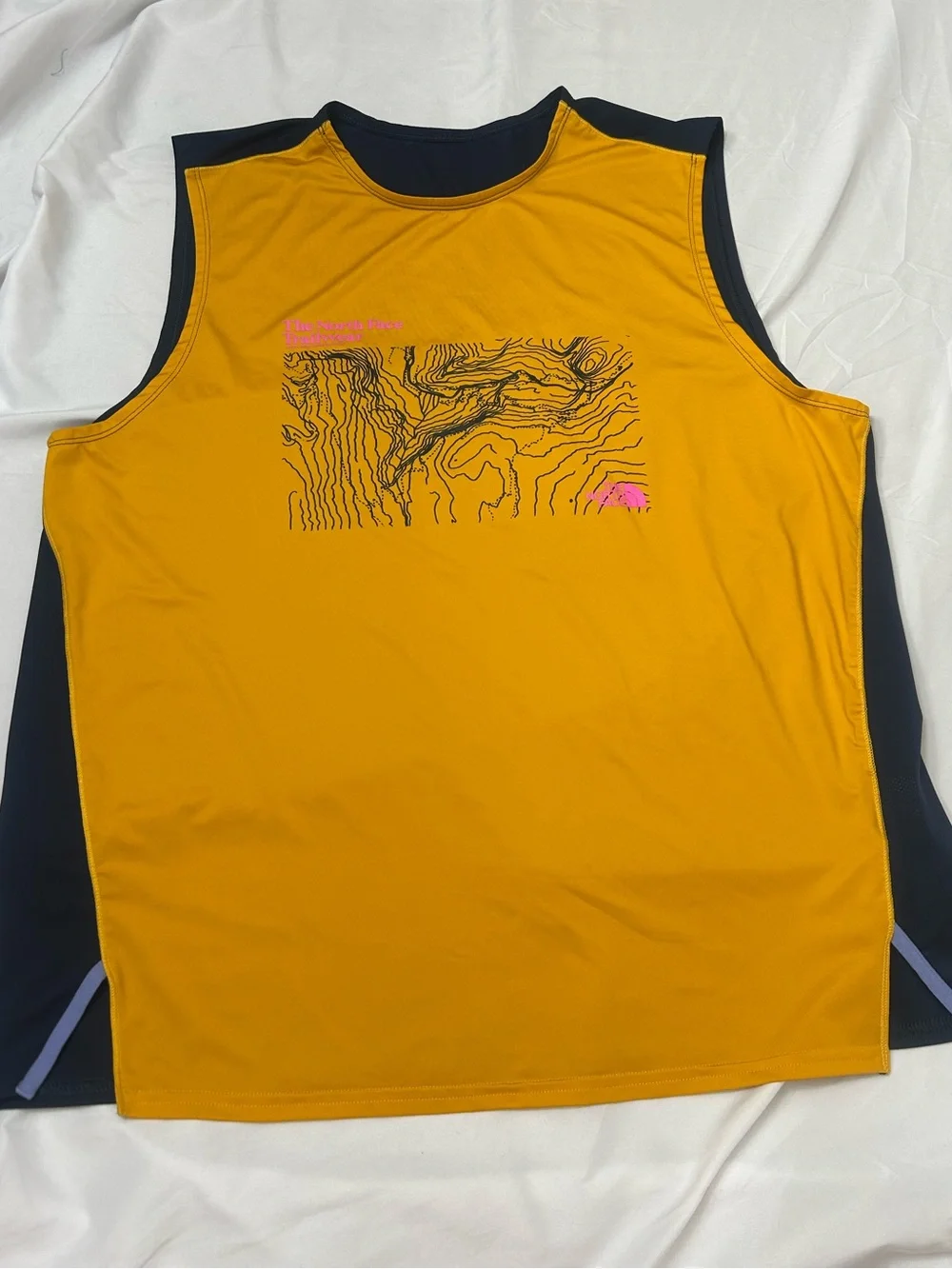 The North Face Trailwear Mens Large Lost Coast Sleeveless Top Shirt Tank Yellow